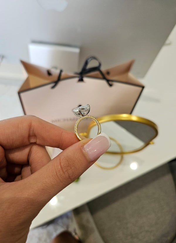 5.02ct Radiant Cut Lab Grown Bassano Design Two-tone