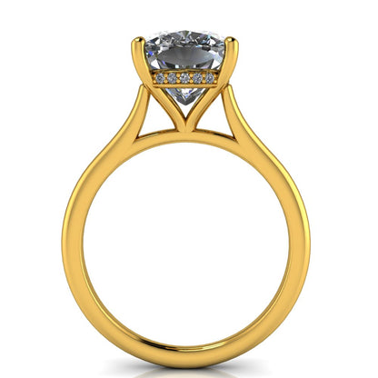5.01ct Cushion Cut Lab Grown Bella Design Yellow Gold