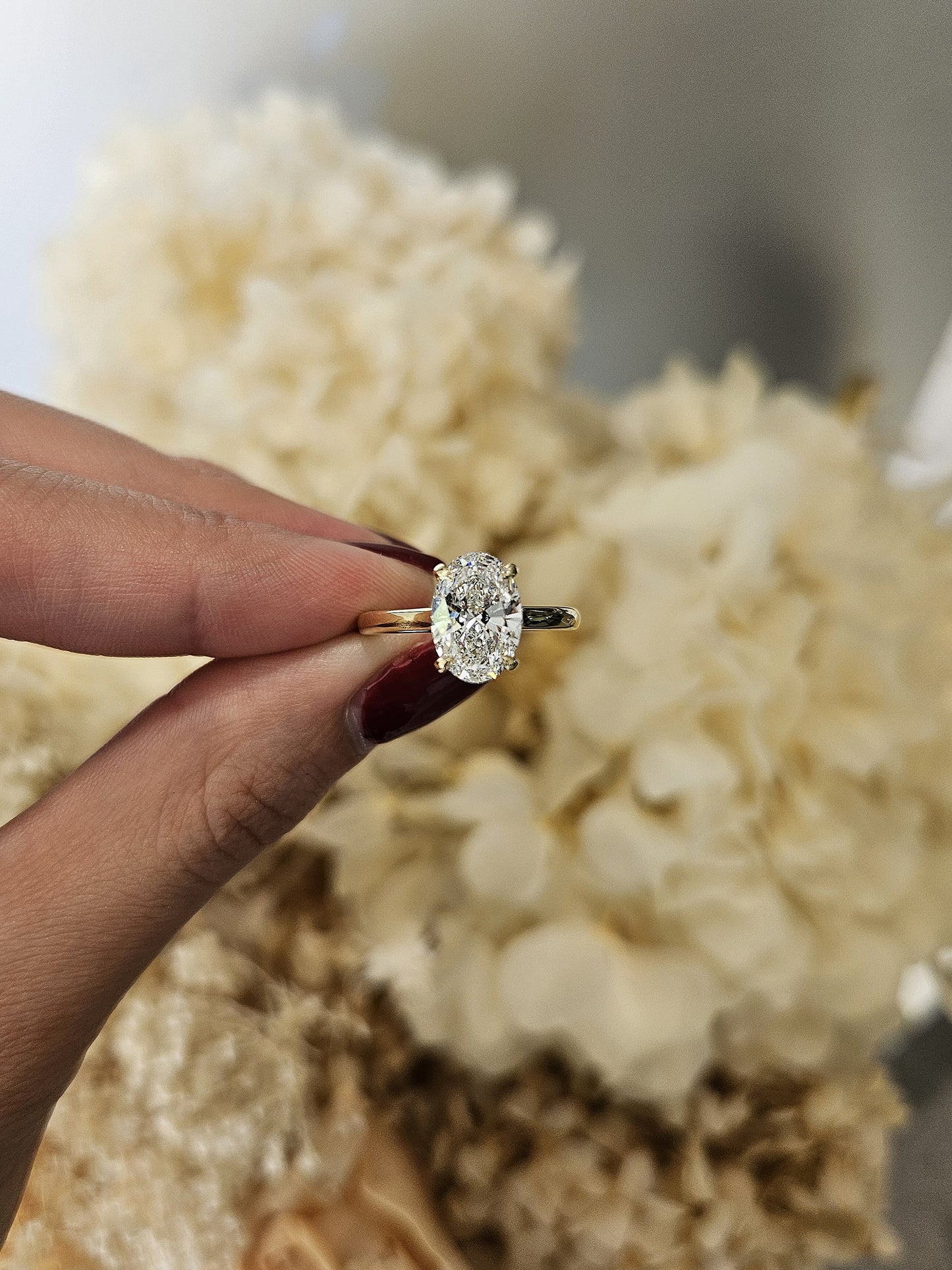 2.22ct Oval Cut Lab Grown Ava Design Yellow Gold