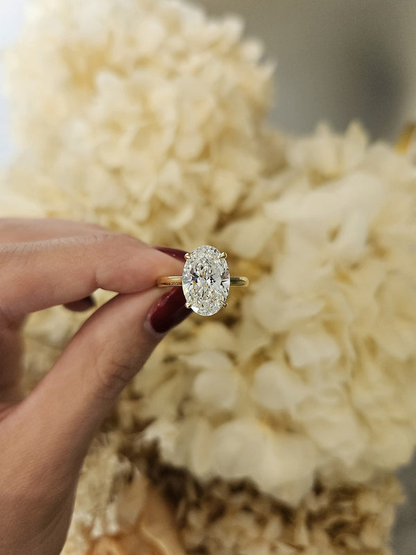 4.01ct Oval Cut Lab Grown Custom Ava Design Yellow Gold