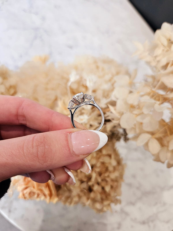 2.59ct Oval Cut Lab Grown Custom Rosetta Design Platinum