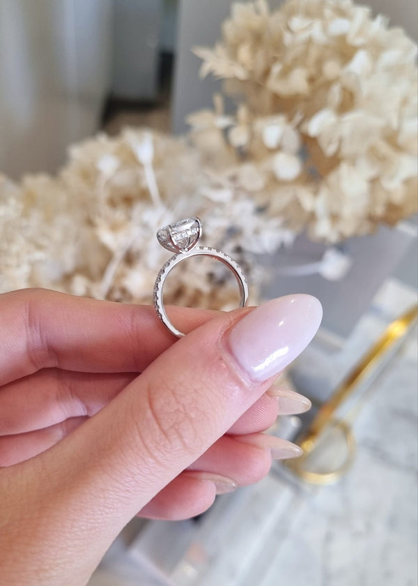 2.51ct Radiant Cut Lab Grown Bassano Design Platinum