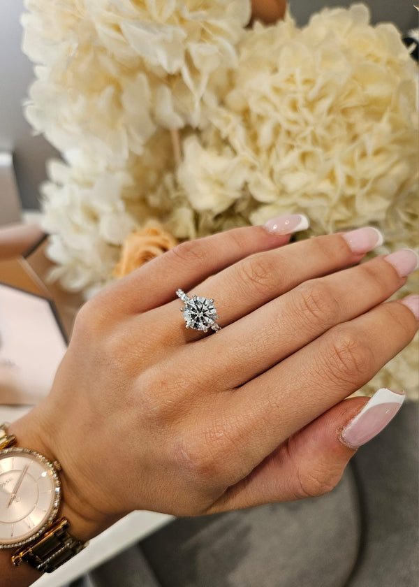 3.02ct Round Cut Lab Grown Grandi Design White Gold