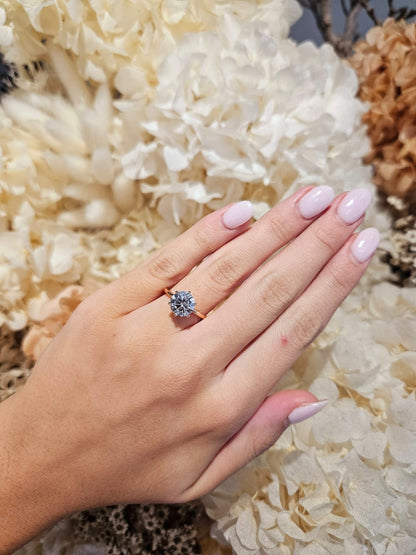 2.13ct Round Cut Lab Grown Henri Design Two-tone