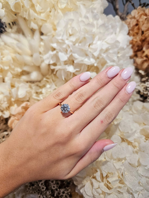 2.13ct Round Cut Lab Grown Henri Design Two-tone