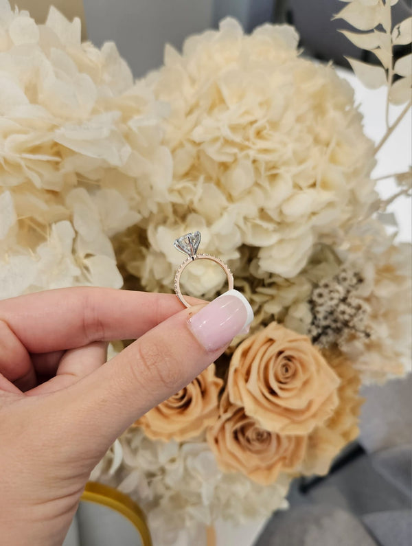 2.05ct Round Cut Lab Grown Veneto Design Two-tone