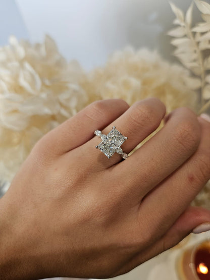 3.28ct Radiant Cut Lab Grown Electra Design Platinum