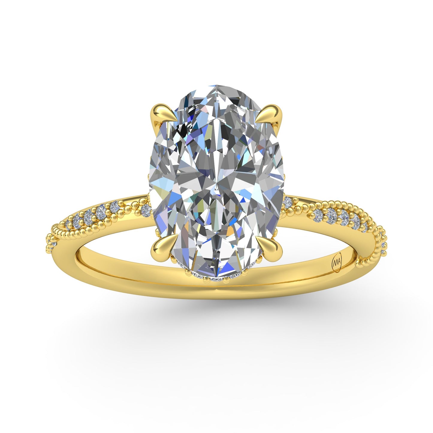 5.01ct Oval Cut Lab Grown Angelina Design Yellow Gold