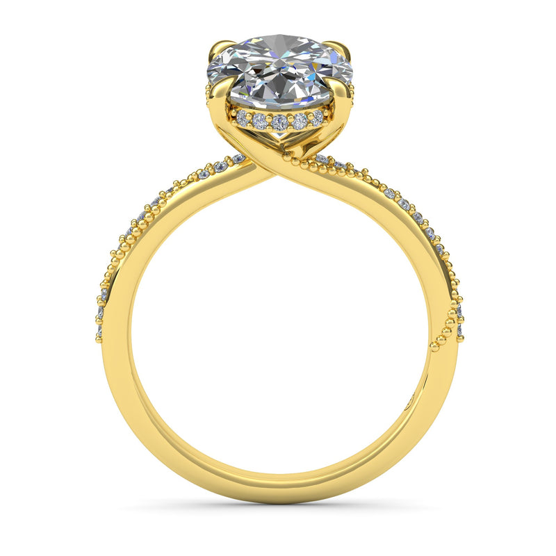 3.09ct Oval Cut Lab Grown Angelina Design Yellow Gold