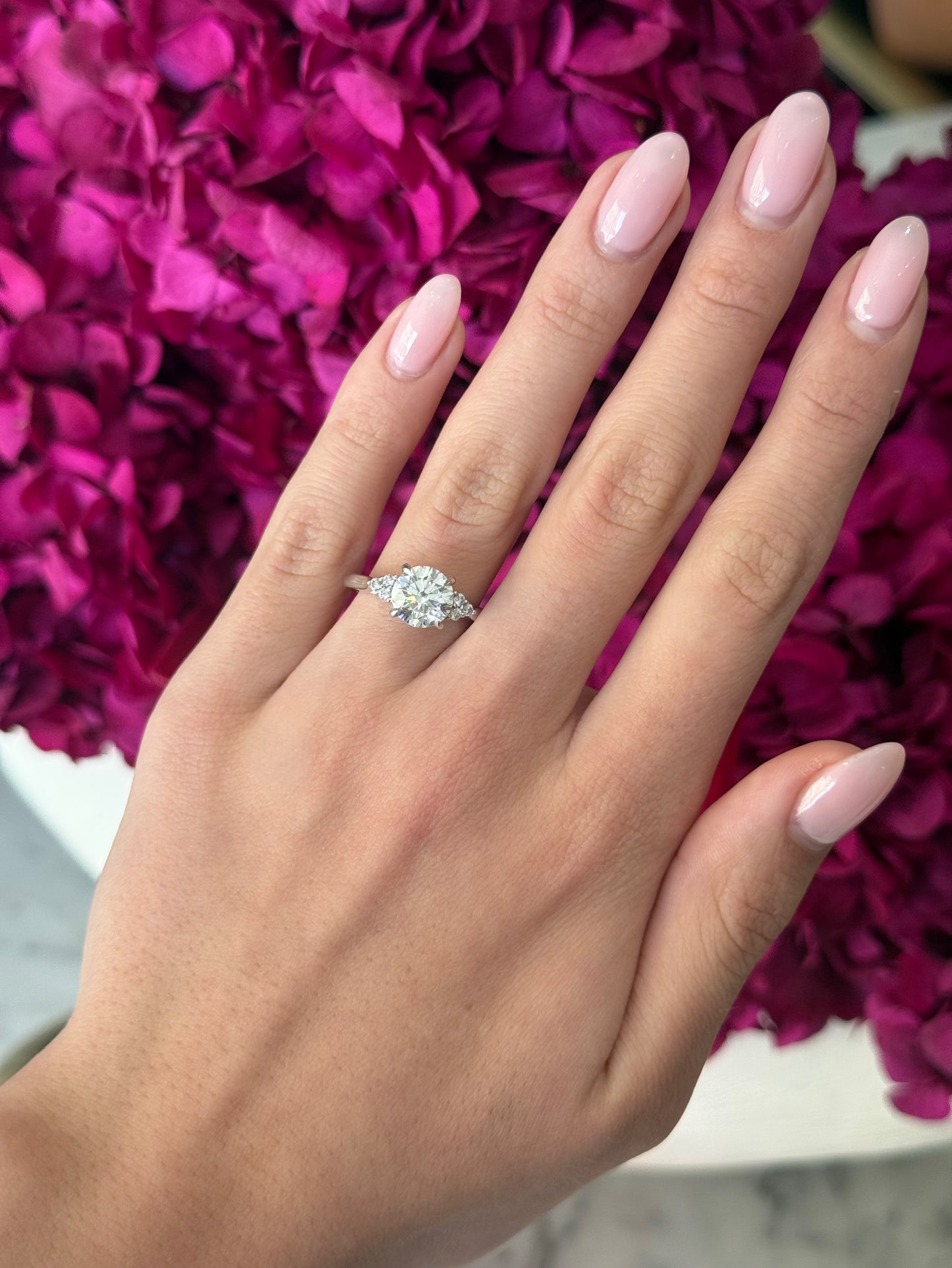 2.01ct Round Cut Lab Grown Custom Rosetta Design Platinum