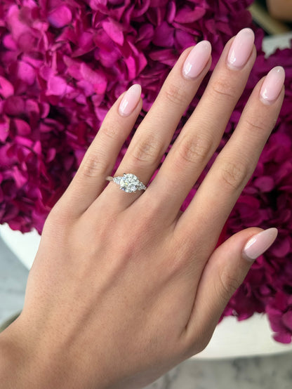 2.01ct Round Cut Lab Grown Custom Rosetta Design Platinum