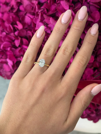 1.58ct Oval Cut Lab Grown Audrey Design Two-tone