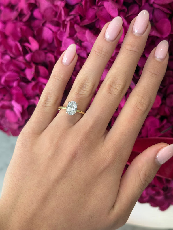 1.58ct Oval Cut Lab Grown Audrey Design Two-tone