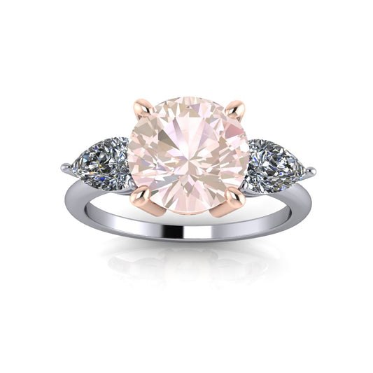 2.24ct Round Cut Lab Grown Alessia Design Platinum and Rose Gold