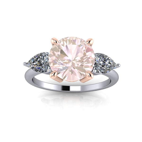 2.24ct Round Cut Lab Grown Alessia Design Platinum and Rose Gold