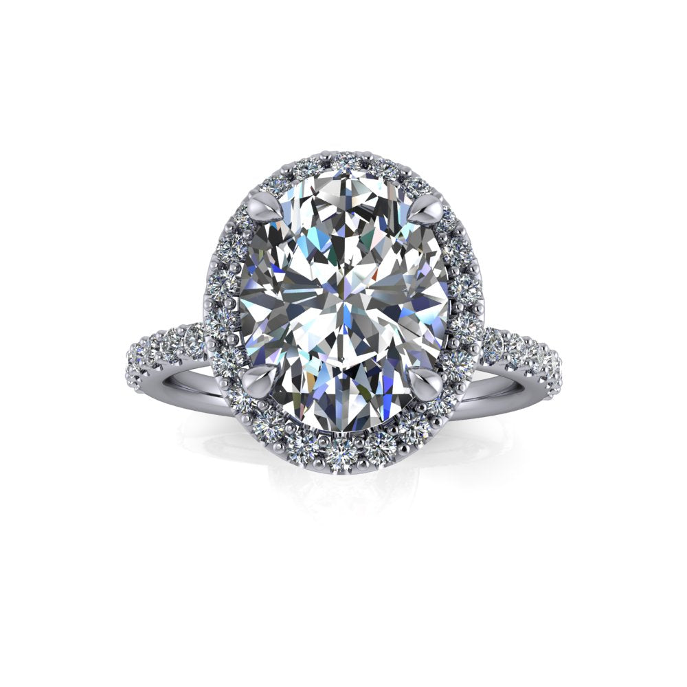 1.09ct Oval Cut Lab Grown Pissarro Design Platinum