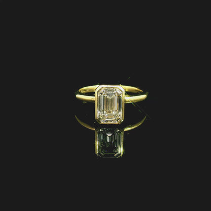 1.57ct Emerald Cut Lab Grown ESTELLE Design Yellow Gold