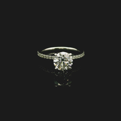1.30ct Round Cut Natural Diamond Bassano Design Platinum