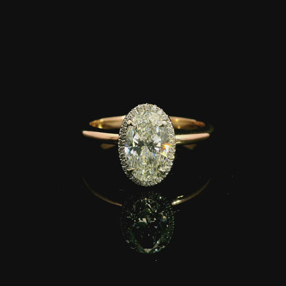 1.30ct Oval Cut Natural Valerie Design Two tone