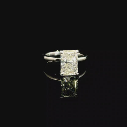 2.51ct Radiant Cut Lab Grown Audrey Design Platinum