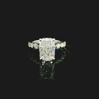 3.56ct Cushion Cut Lab Grown Aurora Design Platinum