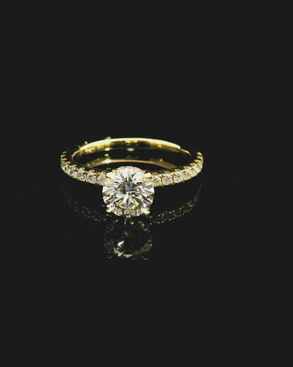 1.03ct Round Cut Lab Grown Bassano Design Yellow Gold