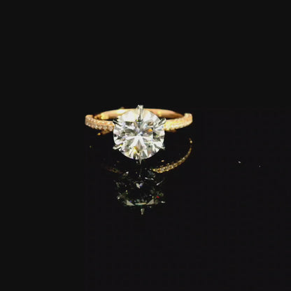 2.20ct Round Cut Lab Grown Valentina Design Two-tone