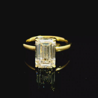 3.52ct Emerald Cut Lab Grown Natalia Design Yellow Gold