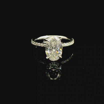2.01ct Oval Cut Lab Grown Bassano Design Platinum