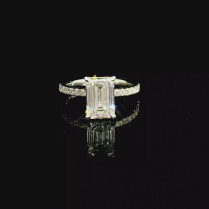 2.58ct Emerald Cut Lab Grown Bassano Design Platinum