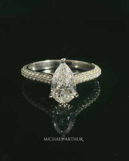 1.51ct Pear Cut Lab Grown Clara Design White Gold