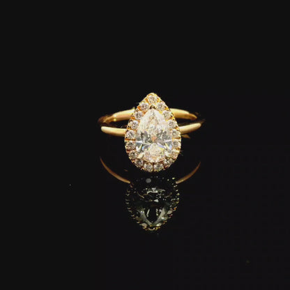 1.01ct Pear Cut Lab Grown Valerie Design Rose Gold