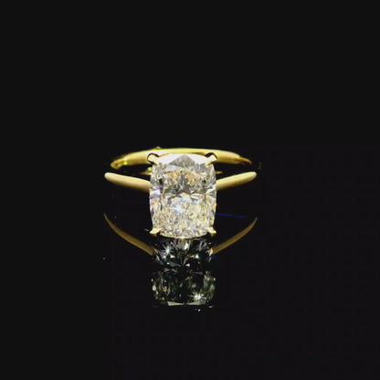 2.12ct Cushion Cut Lab Grown Custom Bella Design Yellow Gold