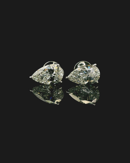 Pear Cut Lab Grown Diamond Earrings