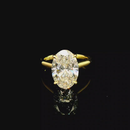 4.01ct Oval Cut Lab Grown Custom Ava Design Yellow Gold