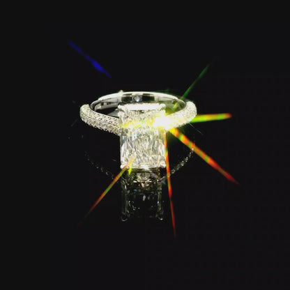 3.02ct Radiant Cut Lab Grown Custom Isabelle Design Platinum