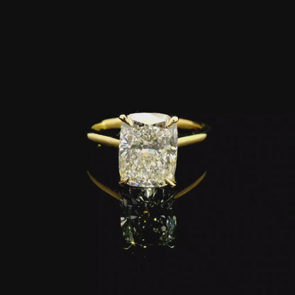3.07ct Cushion Cut Lab Grown Custom Bella Design Yellow Gold