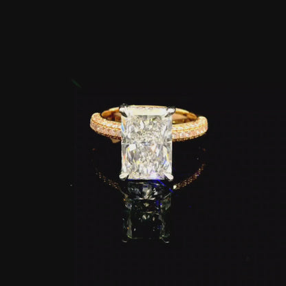 4.10ct Radiant Cut Lab Grown Alessandra Design Two-tone