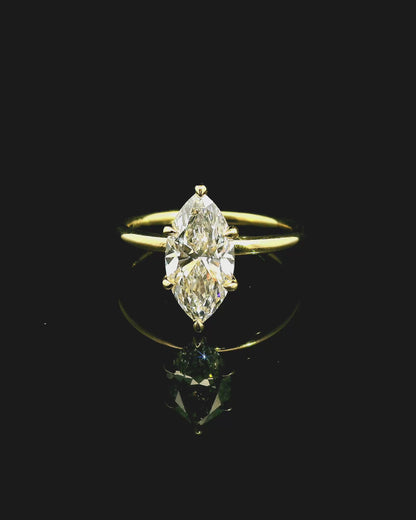 1.70 Marquise Cut Natural Grown Henri Design Yellow Gold