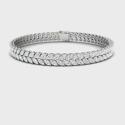 10.10ct Gia Design Lab Grown Diamond Tennis Bracelet White Gold