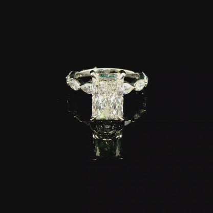 3.28ct Radiant Cut Lab Grown Electra Design Platinum