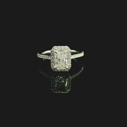 1.20ct Radiant Cut Natural Diamond Custom Elle Design Platinum