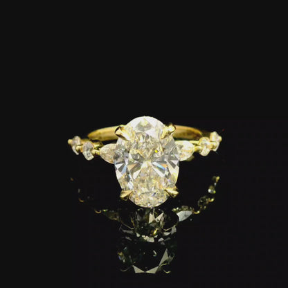 2.55ct Oval Cut Lab Grown Ivy Design Yellow Gold