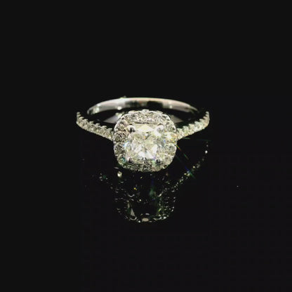 1.21ct Cushion Cut Natural Grown Custom Design White Gold