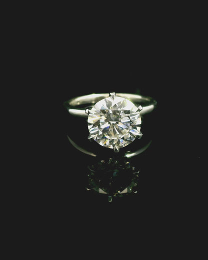 3.01ct Round Cut Lab Grown Henri Design Platinum
