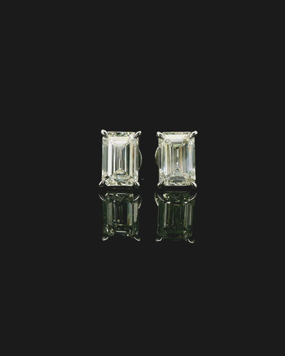 Emerald Cut Lab Grown Diamond Earrings