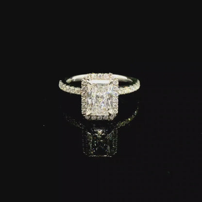 1.55ct Radiant cut Lab Grown Valerie Design Platinum