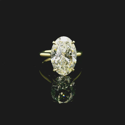 6.00ct Oval Cut Lab Grown Bella Design Yellow Gold