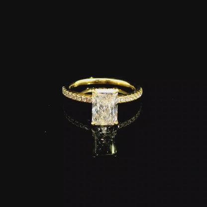 1.52ct Radiant Cut Lab Grown Bassano Design Yellow Gold