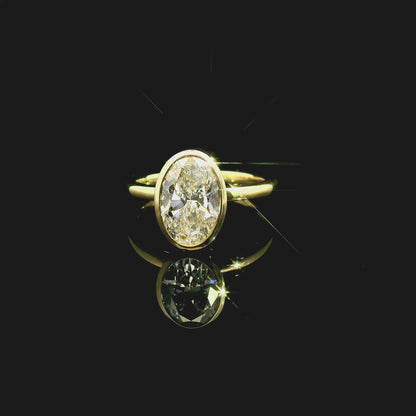 2.04ct Oval Cut Lab Grown ESTELLE Design Yellow Gold
